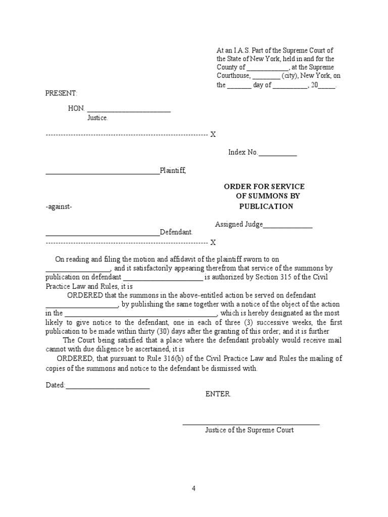 Motion For Publication-Divorce Action | PDF | Summons | Affidavit