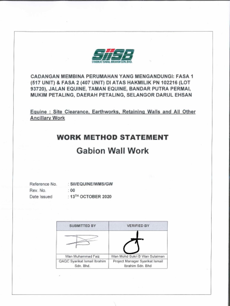 Gabion Wall Construction Guide | PDF | Personal Protective Equipment ...