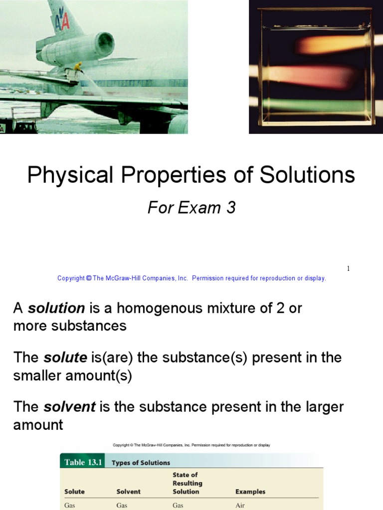 Lecture 3 Physical Properties of Solutions PDF Solubility Solution