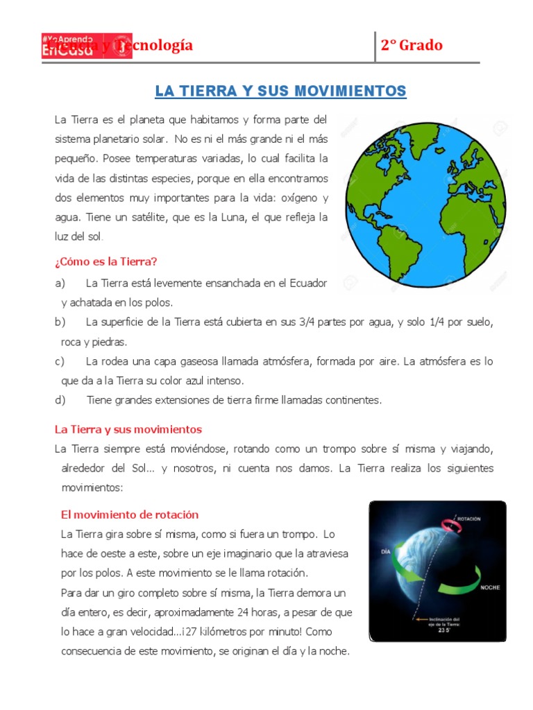 Movimientos de la Tierra para Niños | PDF