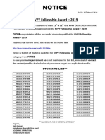 KVPY Fellowship Award - 2019