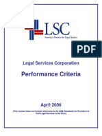 Performance Criteria: Legal Services Corporation