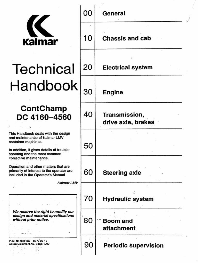 Kalmar RS DC4160 Technical Handbook | PDF