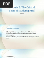 Module 2 The Critical Basis of Studying Rizal