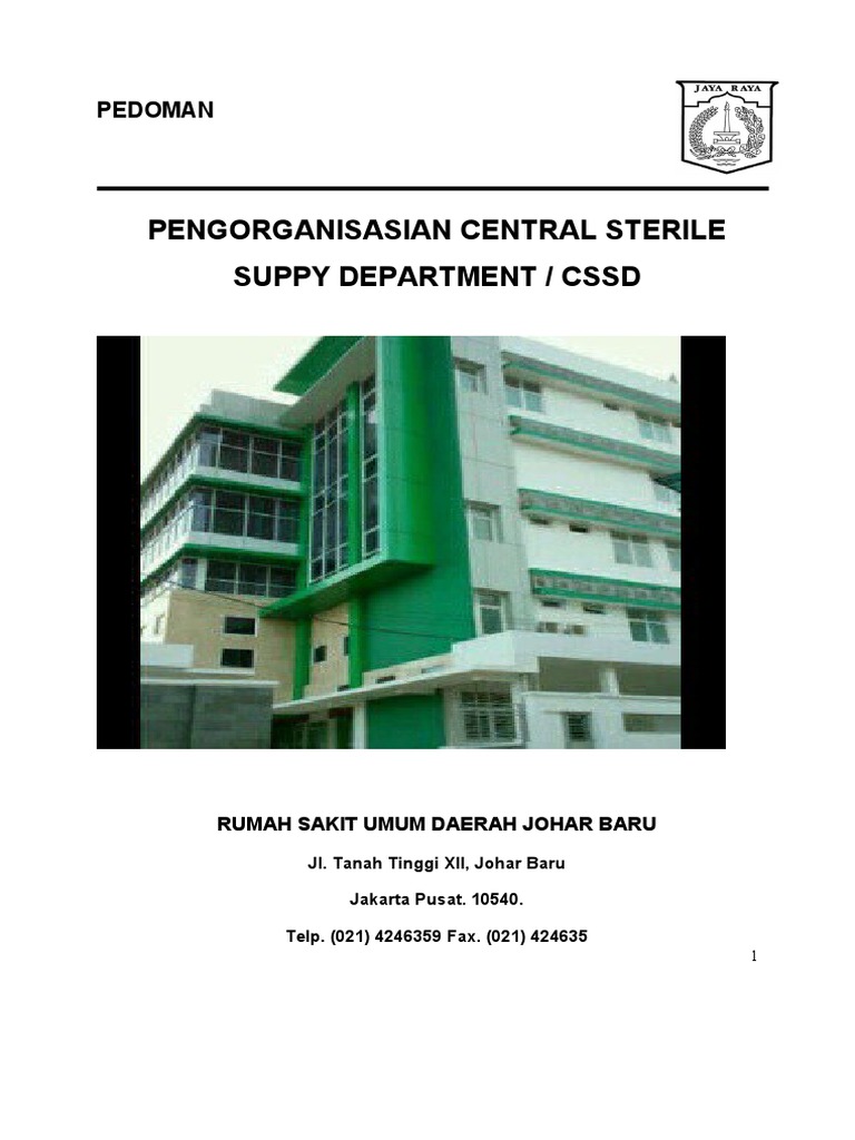 Pedoman CSSD RSUD Johar Baru | PDF