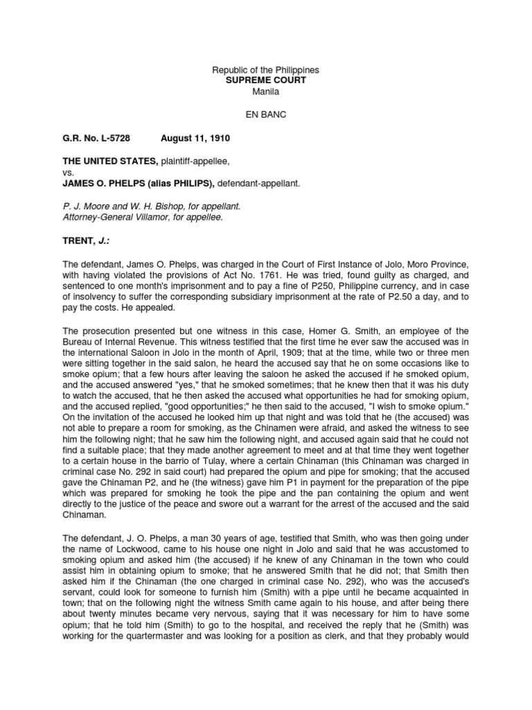 U.S. v. Phelps, 16 Phil. 440 | PDF | Witness | Crime & Violence