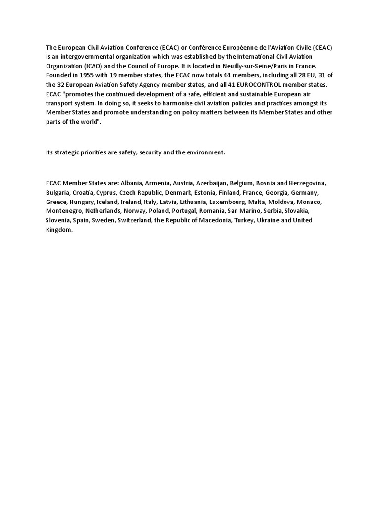 The European Civil Aviation Conference PDF