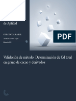 Validación de método y ensayo de Aptitud