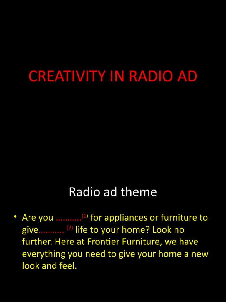 Creativity in Radio Advertising Techniques | PDF