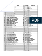 Student Data Table with Name, Gender, Date of Birth and Parents' Name