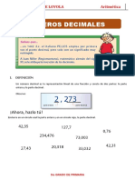 Introducción A Los Números Decimales para Quinto Grado de Primaria