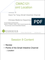 CMAC121 Point Location: Session 9 Hand Tai Yang (Small Intestine) Channel