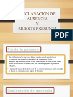 DECLARACION DE AUSENCIA y MUERTE PRESUNTA