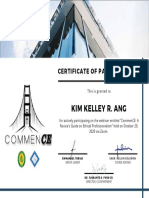 Kim Kelley R. Ang: Certificate of Participation