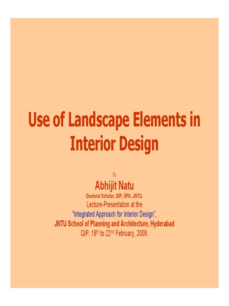 Integrating Landscape in Interior Design | PDF | Volatile Organic ...