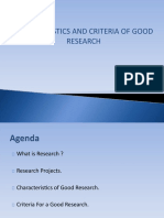 Characteristics and Criteria of Goodresearch