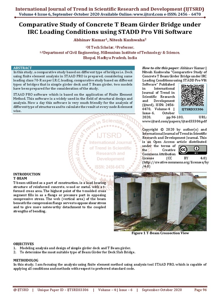 Comparative Study of Concrete T Beam Girder Bridge Under IRC Loading ...