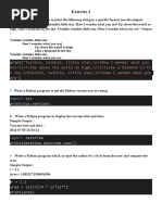 Pyton Exercises