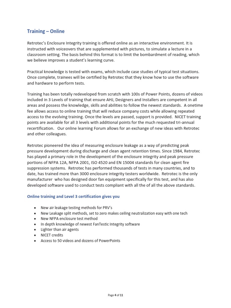 Retrotec Online Enclosure Integrity Training | PDF | Software Testing ...
