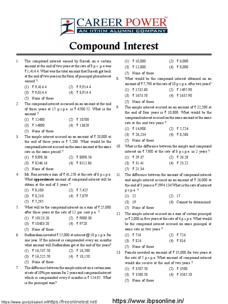 12 Compound Interest Interest