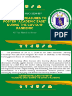 Suggested Measures To Foster - Academic Ease - During The COVID-19 Pandemic PDF