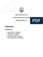 Assignment:: North South University School of Business & Economics MGT210, Section: 13