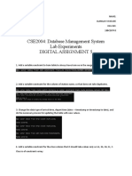 CSE2004: Database Management System Lab Experiments Digital Assignment 5