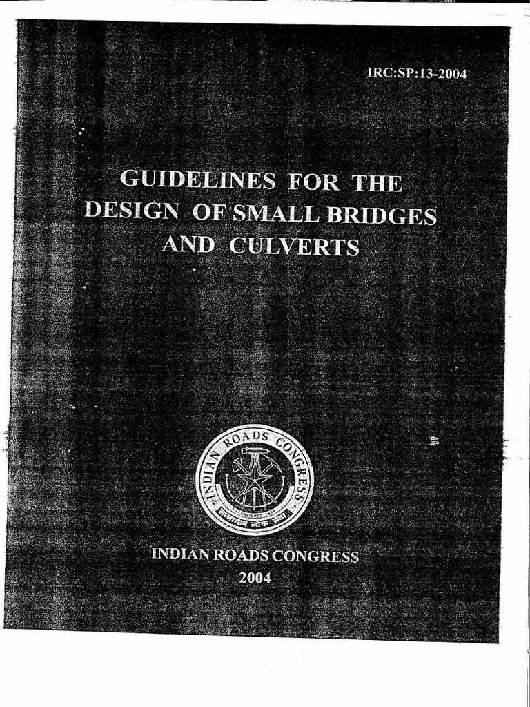 IRC-SP-13 (Minor Bridge and Culvert) PDF | PDF