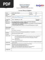 Lesson Plan in English: Tanjay High School (Legislated)