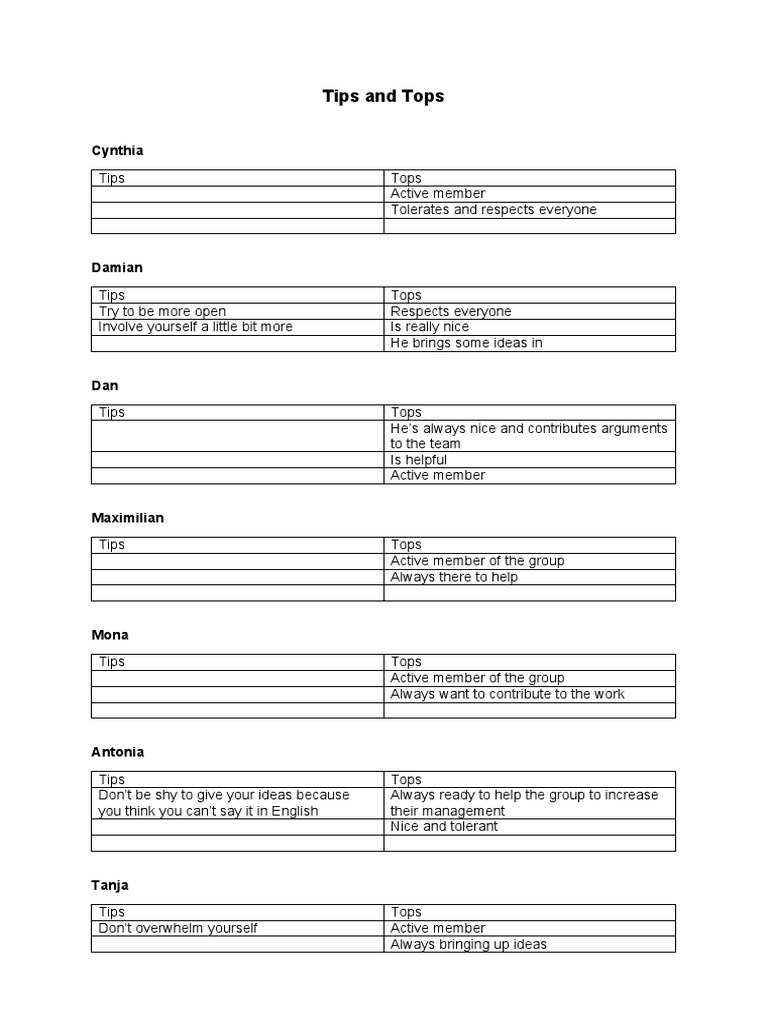 Team Member Contributions and Feedback | PDF