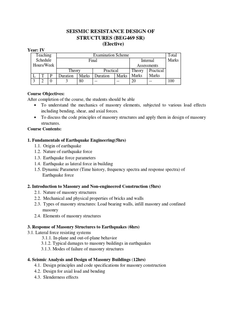 Seismic Design of Masonry Structures | PDF | Earthquake Engineering ...