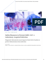 Safety Measures to Prevent SARS-CoV-2 Laboratory-Acquired Infection _ Clinical Lab Manager