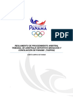 8 Reglamento de Arbitraje - Tribunal de Arbitraje Deportivo de Panamá (TADPAN)