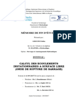 Calcul des écoulements instationnaires a surface libre (ONDE de rupture de barrage)..pdf