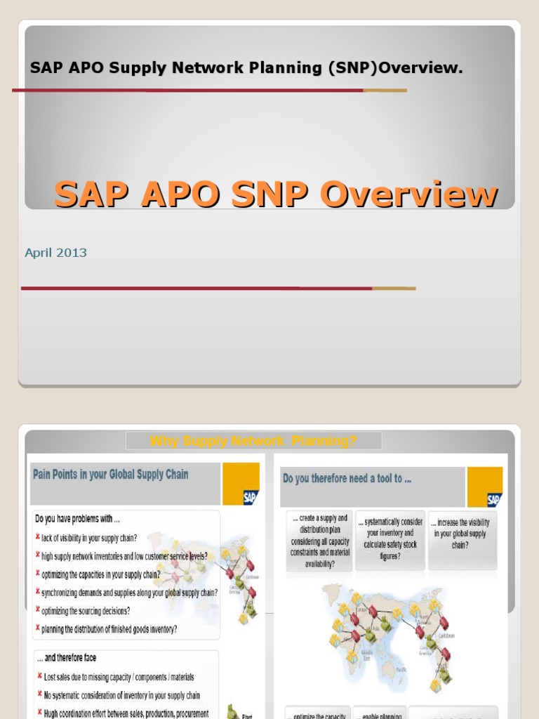 SAP APO SNP Overview PDF