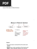 Course Code: SCE 101 Course Title: Basics in Natural Science