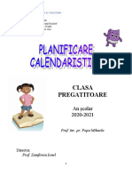 Planificare Calendaristica - Clasa Pregatitoare EU 2020-2021