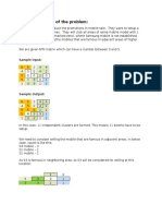 Setup mobile booths by finding connected clusters in a matrix