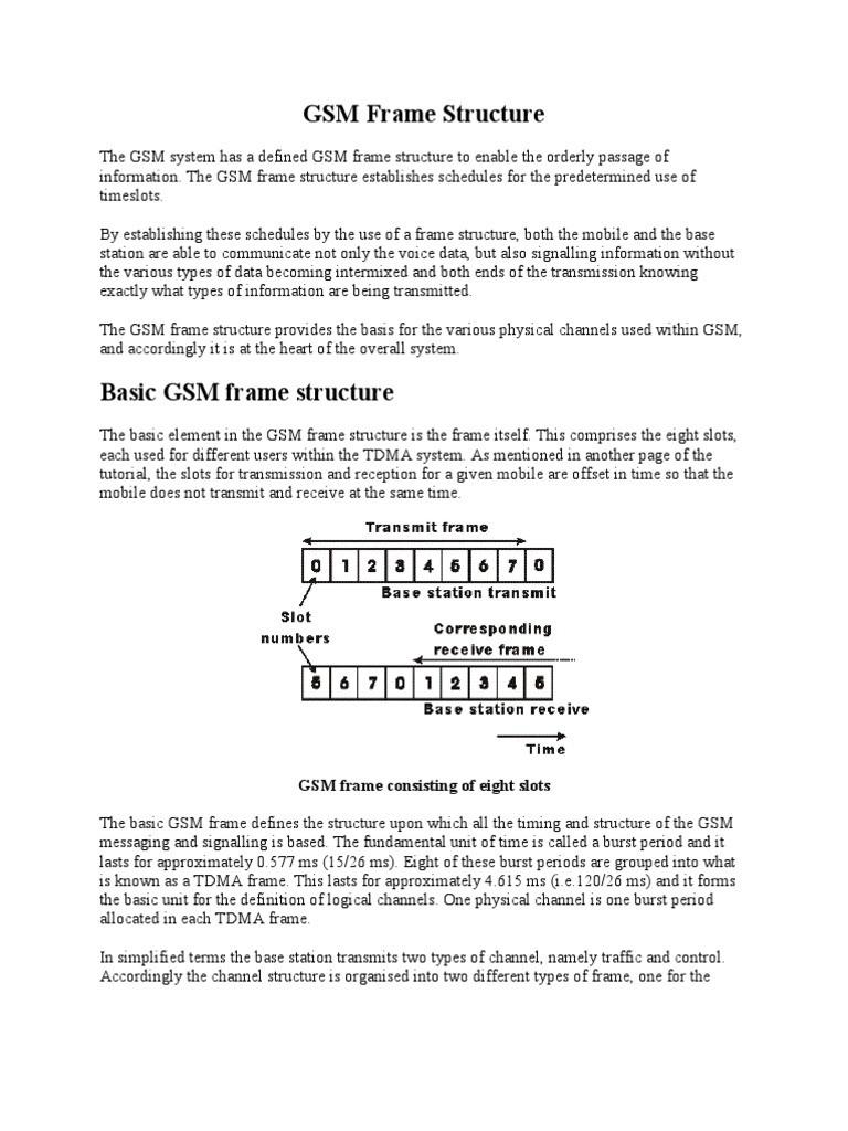 GSM Frame Structure | Download Free PDF | Gsm | Wireless