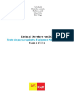Limba Și Literatura Română: Teste de Parcurs Pentru Evaluarea Națională 2021