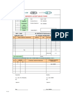 Service Acceptance Form: AL WATANIA Maintenance Al Nouras Workshop