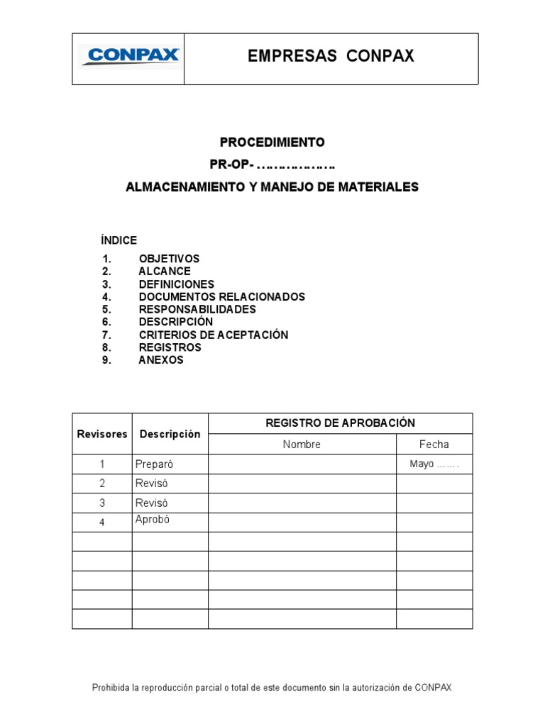 Almacenamiento y Manejo de Materiales CONPAX | PDF | Contaminación ...