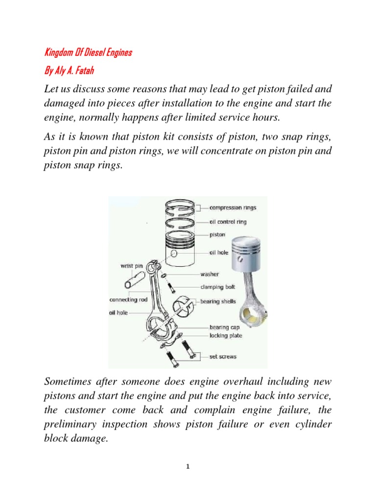 Proper Piston Pin and Snap Ring Installation PDF Piston Vehicle Parts