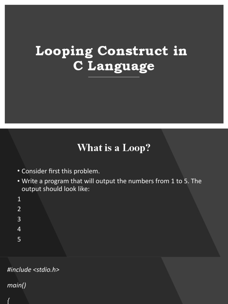 Looping Construct in C Language | PDF | Software Development | Software ...
