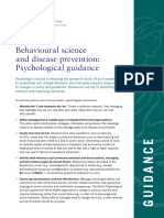Behavioural Science and Disease Prevention - Psychological Guidance For Optimising Policies and Communication