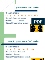How To Pronounce Ed' Verbs: If A Verb Ends In: The Verb Has A /D/ Sounds Played Learned We Call These Voiced Sounds