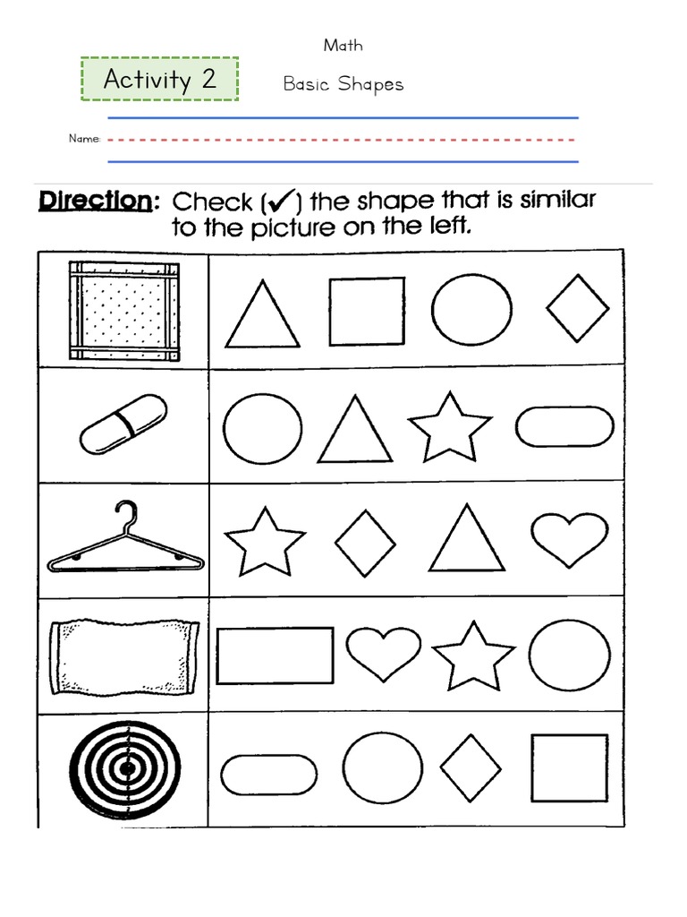 Connecting Basic Shapes Activity | PDF