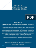 Art. 26: LIBERTAD DE ESCOGER PROFESIÓN U OFICIO
