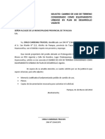 Cambio de uso de terreno equipamiento urbano a uso residencial