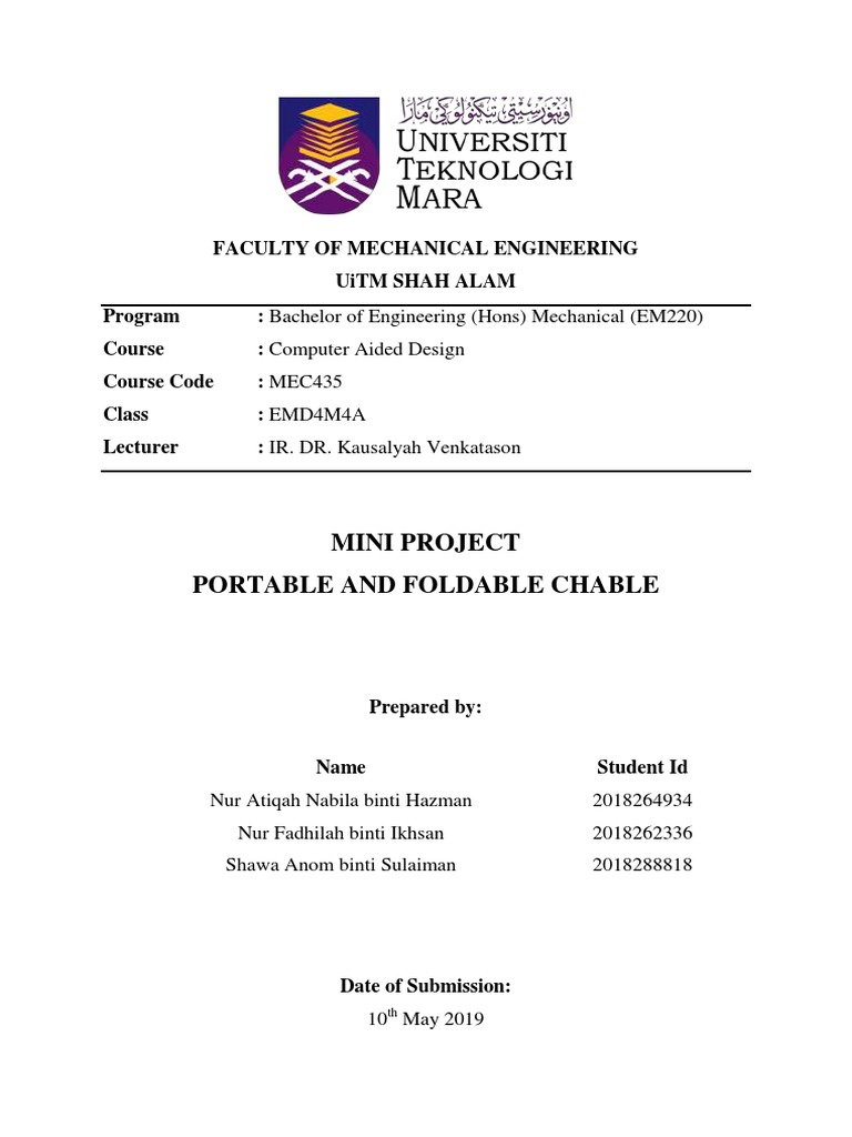 Full Report Portable & Foldable Chable (Past Sample of MP) | PDF ...